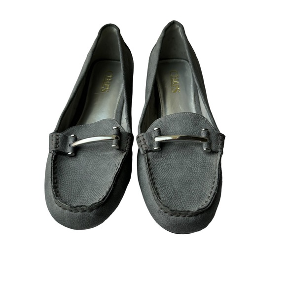 Chaps ‘Connie’ Driver Gray Flats Silver Buckle Size 10 - Picture 3 of 11